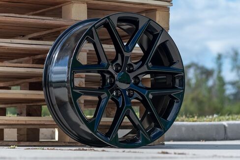 OE Wheels CV62 24 Inch Rim Fits Silverado 1500 Style 6x139.7 24x10 Gloss Black - Hollander 14078 (1) in Saudi Arabia