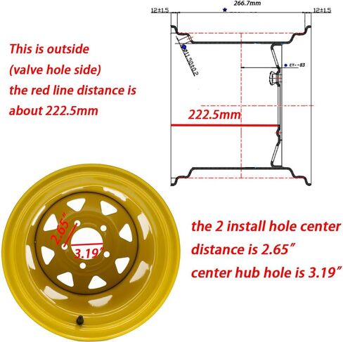 2 حزمة 12x10.5 حافة العجلة 5/4.5 لركوب الصفر ركوب حديقة العشب جزازة الجرارات المضغوطة المعدات الثقيلة 12 × 10 in Kuwait