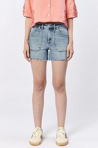 DEAR JOHN Ivy Women's Shorts Classic High-Rise Casual Trendy Raw Edge Hem Dressy Trendy Lounge Wear Short in Saudi Arabia