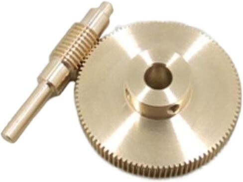 Miter Transmission 1pcs Precision Turbo Worm Gear Reducer 0.3 Module 80T 100T Micro Worm Gear Reducer 1:80 1:100 Ration Gimbal Instrument Reducer Pinion Mechanical(100 Teeth+5mm Worm Rod) in Kuwait