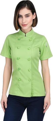 Ladies Chef Jacket – Short Sleeve Coat with Knotted Buttons | Stylish, Durable & Professional Culinary Uniform for Women in Saudi Arabia