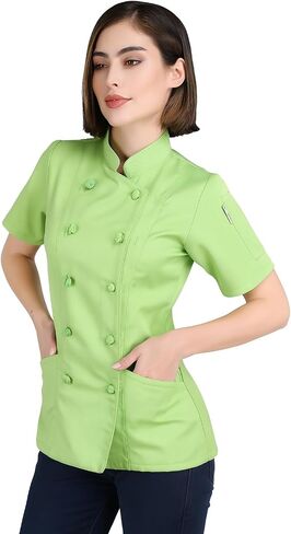 Ladies Chef Jacket – Short Sleeve Coat with Knotted Buttons | Stylish, Durable & Professional Culinary Uniform for Women in Saudi Arabia