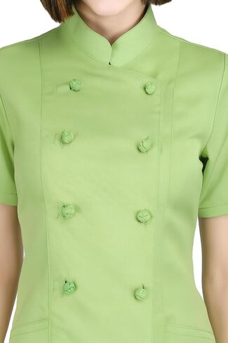 Ladies Chef Jacket – Short Sleeve Coat with Knotted Buttons | Stylish, Durable & Professional Culinary Uniform for Women in Saudi Arabia