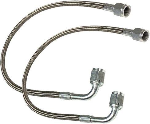 2pcs -3 AN 12" Stainless Braided TFE Brake Line Straight x 90° -3 Brake Hose in Saudi Arabia