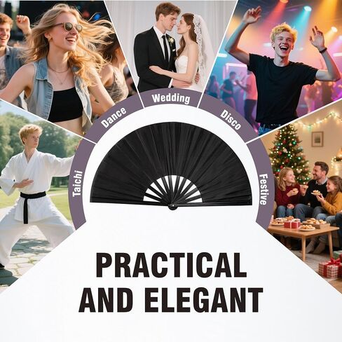 Fans for Line Dancing, 1 Pcs Boots On The Ground Hand Fan, Large Clacking Pop Fans That Make Sound, Women Men Foldable Clapping Handheld Fan for Line Dancing (Laser Pink Dot) in Kuwait