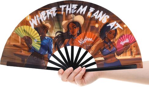 حيث هم المشجعون في Clack Fan ، Cowgirl Fan for Line Dancing و Western Hand Fans و Boots on the Ground و Carge Festival Fixy (Brown - 2 pcs) in Saudi Arabia