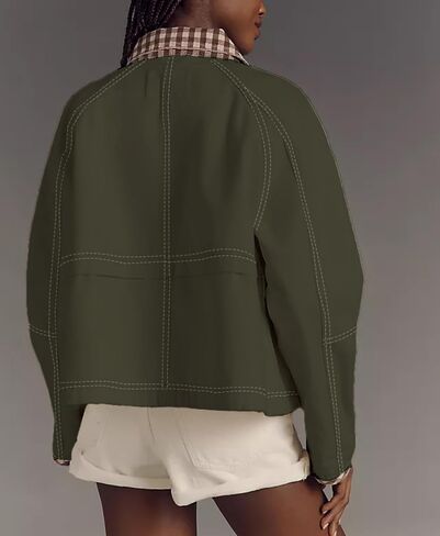 AimiRay Women Women Lightize Scedt Button Button Button Down Disual Shacket Coats مع جيوب جانبية in Saudi Arabia