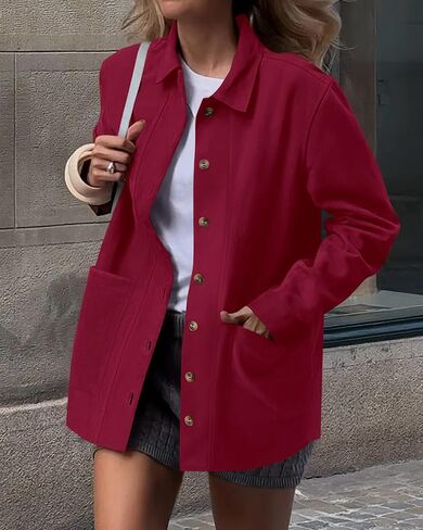 BTFBM Faux Suede Jacket Women Fall Fashion 2025 Leather Jackets Long Sleeve Button Down Winter Coats Shackets Outerwear in Saudi Arabia
