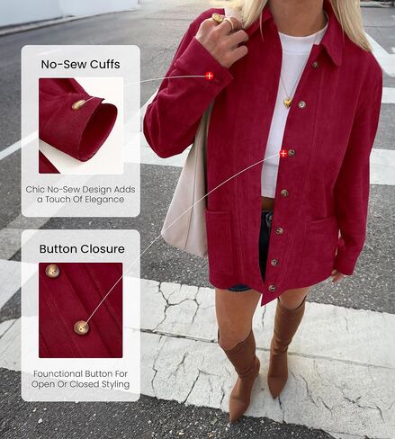 BTFBM Faux Suede Jacket Women Fall Fashion 2025 Leather Jackets Long Sleeve Button Down Winter Coats Shackets Outerwear in Saudi Arabia