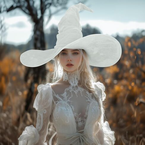 Vzqi Witch Hat Halloween Witches Hat القبعات الساحرة السوداء للنساء معالج البالغات 24 بوصة قبعة كبيرة in Saudi Arabia