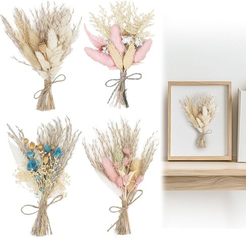 Mini Dried Flowers Bouquet-4 Pack Natural Dry Flowers,Flower Party Decorations,Dried Flower Bouquet for Crafts,Wedding Decoration,Boho Decor,Vase,Centerpiece Table Decor,Party,Boutonniere,DIY in Saudi Arabia