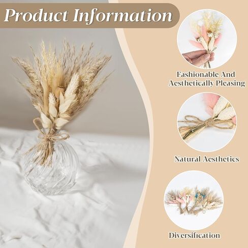 Mini Dried Flowers Bouquet-4 Pack Natural Dry Flowers,Flower Party Decorations,Dried Flower Bouquet for Crafts,Wedding Decoration,Boho Decor,Vase,Centerpiece Table Decor,Party,Boutonniere,DIY in Saudi Arabia