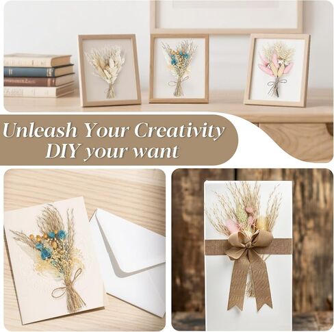 Mini Dried Flowers Bouquet-4 Pack Natural Dry Flowers,Flower Party Decorations,Dried Flower Bouquet for Crafts,Wedding Decoration,Boho Decor,Vase,Centerpiece Table Decor,Party,Boutonniere,DIY in Saudi Arabia