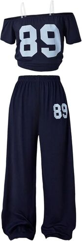 Girl's 2 Sports Summer Outfits Graphic of the Counter Jersey Terts and Sweatpants Set in Kuwait