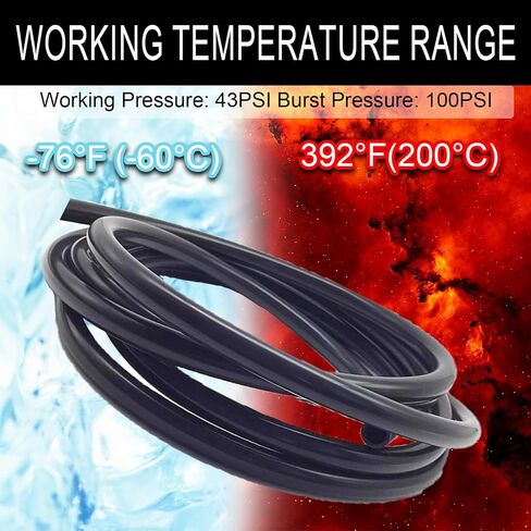 مجموعة خرطوم الفراغ السيليكون 6pcs 6.6 قدم 1/8 "5/32" 3/16 "1/4" 5/16 "3/8" معرف الأداء العالي 130psi مع موصل الفراغ 12 أحجام 130 بكسل 130pcs محرك سيليكون سيليكون خروع مجموعات خطوط خط خروف in Kuwait