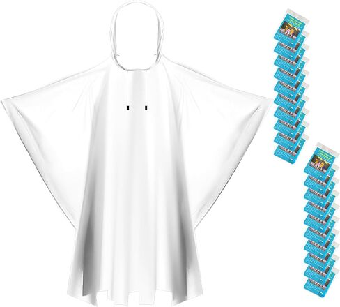 8 & 20 Pack Disposable Rain Ponchos for Adults/Youth - 6 Color Waterproof PE Hooded Raincoats, Drawstring, Emergency in Saudi Arabia