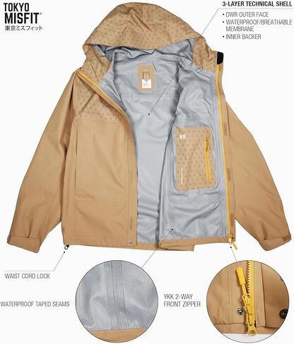 Tokyo Misfit - Japanese Hemp Leaf (Asanoha) Pattern Men's Rain Jacket, Waterproof Windbreaker, 3-Layer Technical Shell in Saudi Arabia
