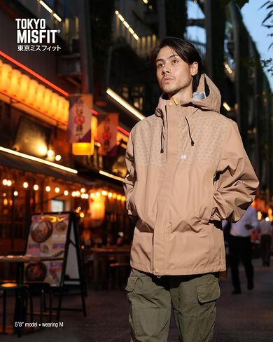 Tokyo Misfit - Japanese Hemp Leaf (Asanoha) Pattern Men's Rain Jacket, Waterproof Windbreaker, 3-Layer Technical Shell in Saudi Arabia