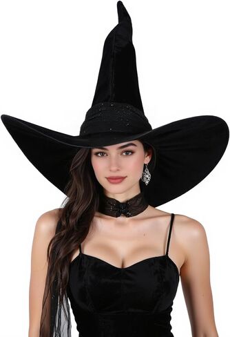 Homelex Witch Hat Halloween Adult Black Women's Witches Witches Hat Assume Assume for Party in Saudi Arabia