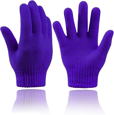 Zando Kids Winter Gloves 9 ألوان أصابع كاملة دافئة ناعمة متماسكة الصغار الصغار للبنات الفتيات الذين تتراوح أعمارهم بين 5-7 سنوات in Saudi Arabia