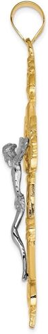 Diamond2DEAL 14K الذهب الأصفر inri fleur de lis الصلب الديني الصليب (L- 68 مم W- 36 مم) in Saudi Arabia