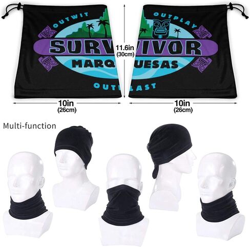 Seamless Face Cover Mouth Mask Scarf Bandanas Neck Gaiter Sun Protection for Outdoors Black in Saudi Arabia