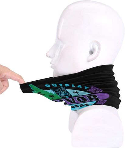 Seamless Face Cover Mouth Mask Scarf Bandanas Neck Gaiter Sun Protection for Outdoors Black in Saudi Arabia