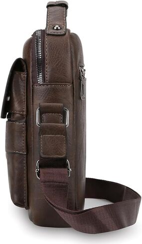 Shoulder Bag for Men Crossbody Bags Leather Sling Bag Messenger Bags with Multiple Pockets Business Outdoor in Kuwait