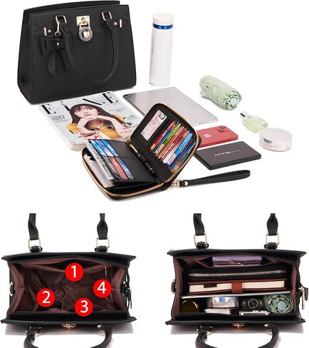 Qiyuer Women Handbags مجموعة أعلى مقبض حقيبة حقيبة عمل الكتف in Kuwait