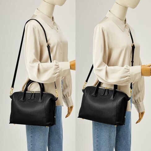 DORIS&JACKY Genuine Leather Satchel Purse For Women Designer Top Handle Tote Handbags With Long Adjustable Strap in Saudi Arabia