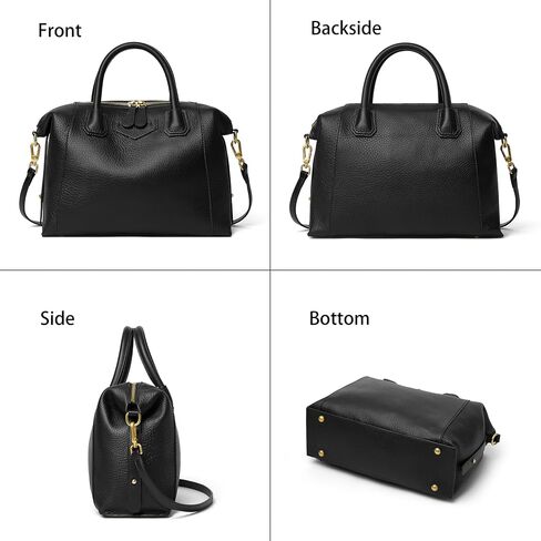 DORIS&JACKY Genuine Leather Satchel Purse For Women Designer Top Handle Tote Handbags With Long Adjustable Strap in Saudi Arabia