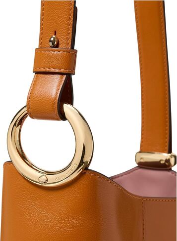 kate spade new york Halo Fine Grain Leather Mini Bucket, Glazed Hot Fudge in Kuwait