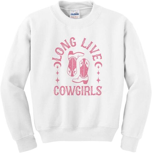 Pink Live Live Cowgirls Kids Sweatshirt Youth in Saudi Arabia