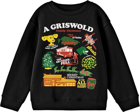 Bioworld National Lampoon's Christmas Vacation Funny Griswold Family Christmas Youth Black Graphic Sweatshirt in Saudi Arabia