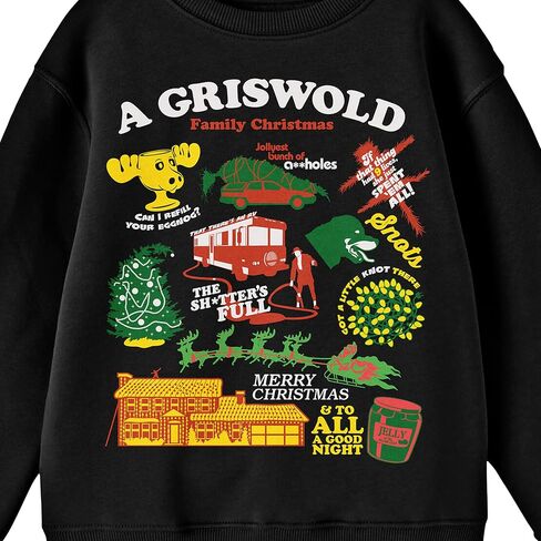 Bioworld National Lampoon's Christmas Vacation Funny Griswold Family Christmas Youth Black Graphic Sweatshirt in Saudi Arabia