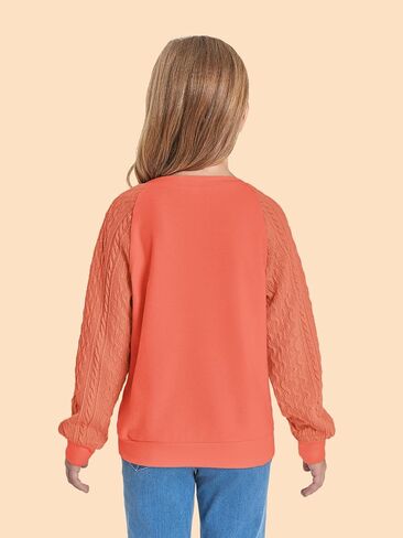 بلوزات للفتيات من Haloumoning قمصان كاجوال بأكمام طويلة ومتماسكة للأطفال من عمر 4 إلى 14 سنة in Kuwait