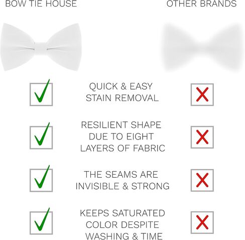 Bow Tie House Classic Pre-Tied Soft Crape Bow Tie for Wedding Formal Events Solid Tuxedo for Adults & Children in Kuwait