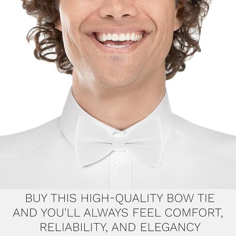 Bow Tie House Classic Pre-Tied Soft Crape Bow Tie for Wedding Formal Events Solid Tuxedo for Adults & Children in Kuwait
