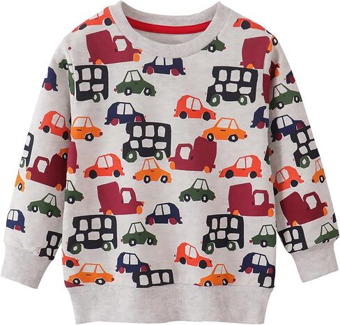 AIWUHE Toddler Boys Girls Sweatshirt Crewneck Pullover Long Sleeve Tops Blouse Cotton T-Shirt Fall Winter Clothes 2-6Y in Saudi Arabia