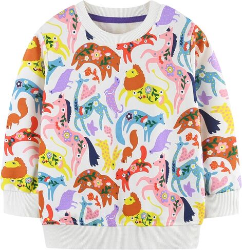 AIWUHE Toddler Boys Girls Sweatshirt Crewneck Pullover Long Sleeve Tops Blouse Cotton T-Shirt Fall Winter Clothes 2-6Y in Saudi Arabia
