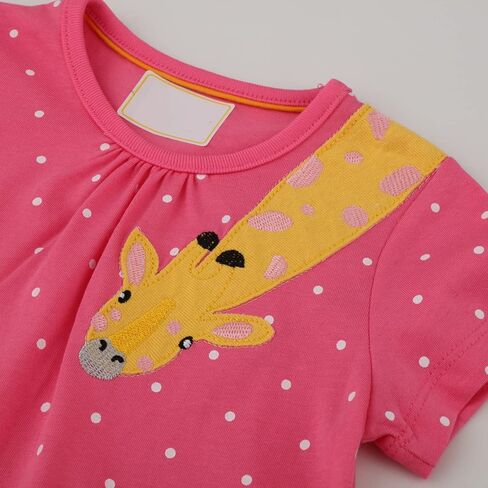 HILEELANG Toddler Girl Cotton Casual Dress Summer Short Sleeve Basic Tunic Playwear Shirt Dresses in Saudi Arabia