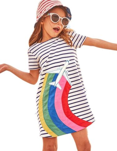 HILEELANG Toddler Girl Cotton Casual Dress Summer Short Sleeve Basic Tunic Playwear Shirt Dresses in Saudi Arabia