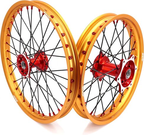 KKE 21/19 MX Casting Dorecycle Wheels Rims متوافقة مع Honda CRF250R 2014-2023 ، CRF450R 2013-2023 ، CRF450L 2019-2021 RIMS الذهبية in Saudi Arabia