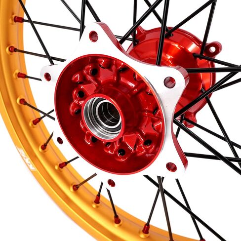 KKE 21/19 MX Casting Dorecycle Wheels Rims متوافقة مع Honda CRF250R 2014-2023 ، CRF450R 2013-2023 ، CRF450L 2019-2021 RIMS الذهبية in Saudi Arabia