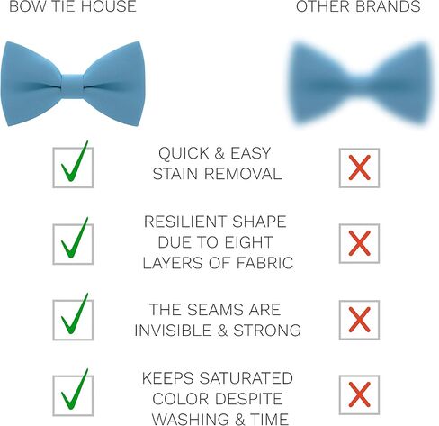 Bow Tie House Classic Pre-Tied Soft Crape Bow Tie for Wedding Formal Events Solid Tuxedo for Adults & Children in Kuwait