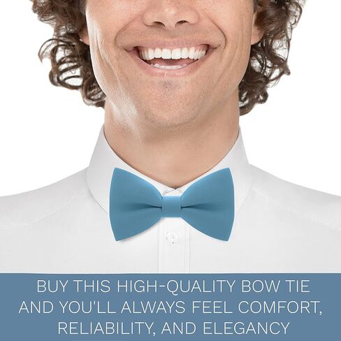 Bow Tie House Classic Pre-Tied Soft Crape Bow Tie for Wedding Formal Events Solid Tuxedo for Adults & Children in Kuwait