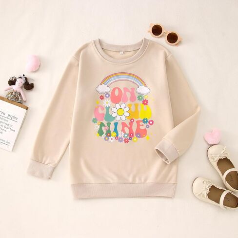 على السحابة تسعة من بلوزات كيد فتاة عيد ميلاد قميص التاسع Crewneck Pullover B-Day Way Long Sleeve Fall Top 9 Y. in Kuwait