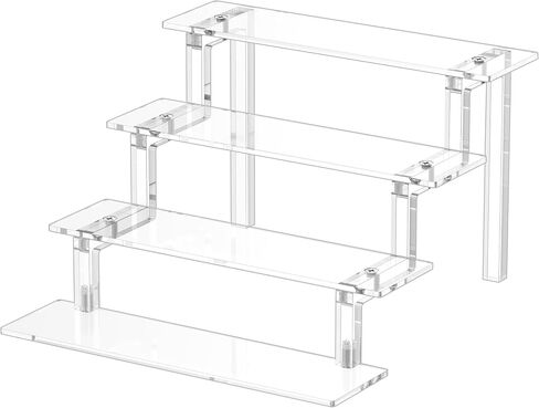 Winkine Acrylic Display Stand Riser ، منظم حامل العطور 4 مستويات ، أرفف حامل متوافقة مع شخصيات بوب Funko ، منظم كولونيا للرجال ، نسخ أكريليك للعرض ، حامل رف غرفة نوم واضح in Kuwait