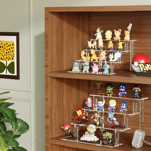 Winkine Acrylic Display Stand Riser ، منظم حامل العطور 4 مستويات ، أرفف حامل متوافقة مع شخصيات بوب Funko ، منظم كولونيا للرجال ، نسخ أكريليك للعرض ، حامل رف غرفة نوم واضح in Kuwait