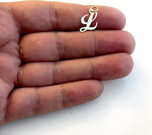 Jewelry Affairs 14K Yellow Gold Script Letter Initial Pendant Charm, 12x15mm in Saudi Arabia